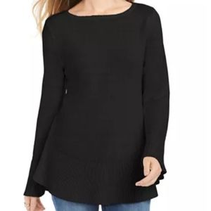 Black flowly women's sweater